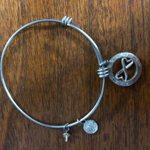 Double Heart Bangle Bracelet